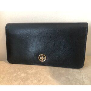 TORY BURCH - Black Zipper Purse Wallet or use as Evening Clutch